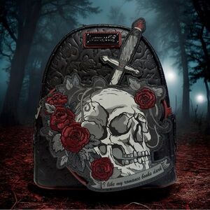 Loungefly Dark Romance Skull Rose Dagger Mini Backpack Gothic NWT